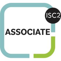 The Associate of ISC2 badge showing 'Associate' in the center of a blue/green square and a small 'ISC2' in the top right corner.