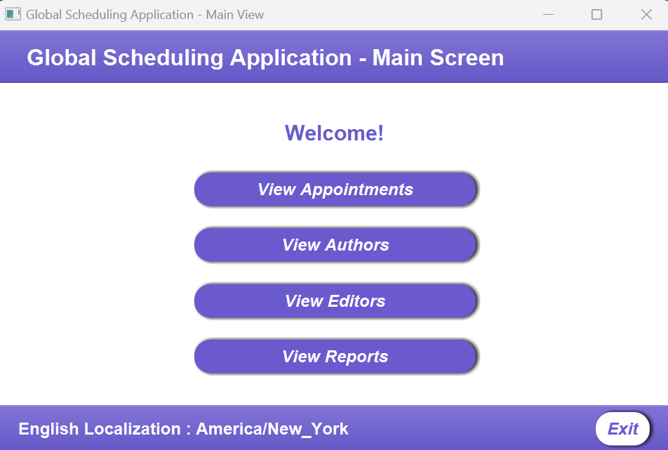 The screenshot of the main screen in the final application