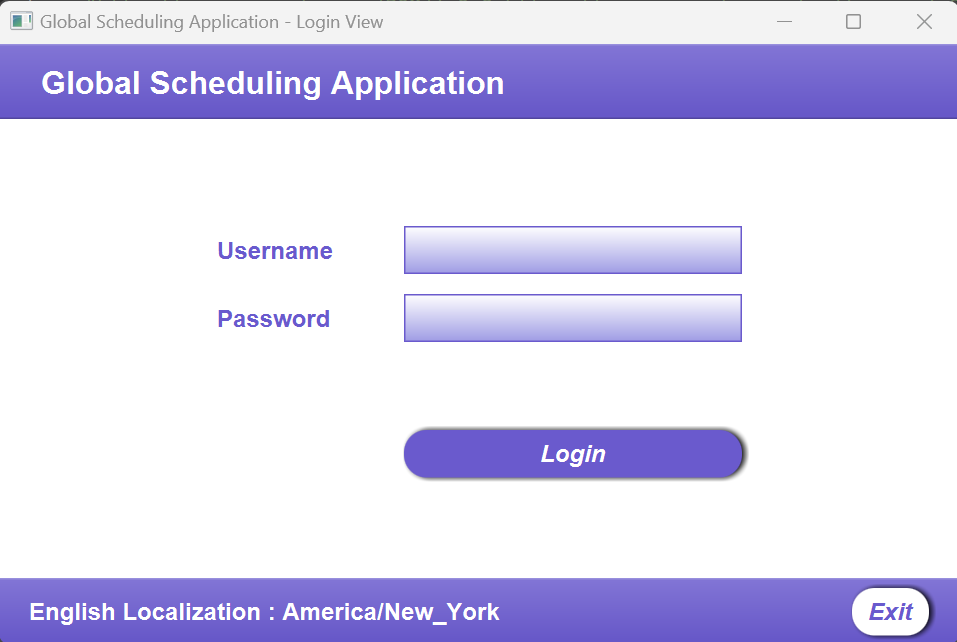 The screenshot of the login screen in the final application